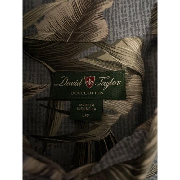 David Taylor Hawaiian Shirt Mens Large Beach Tropical Short Sleeve Button Down - Picture 10 of 15